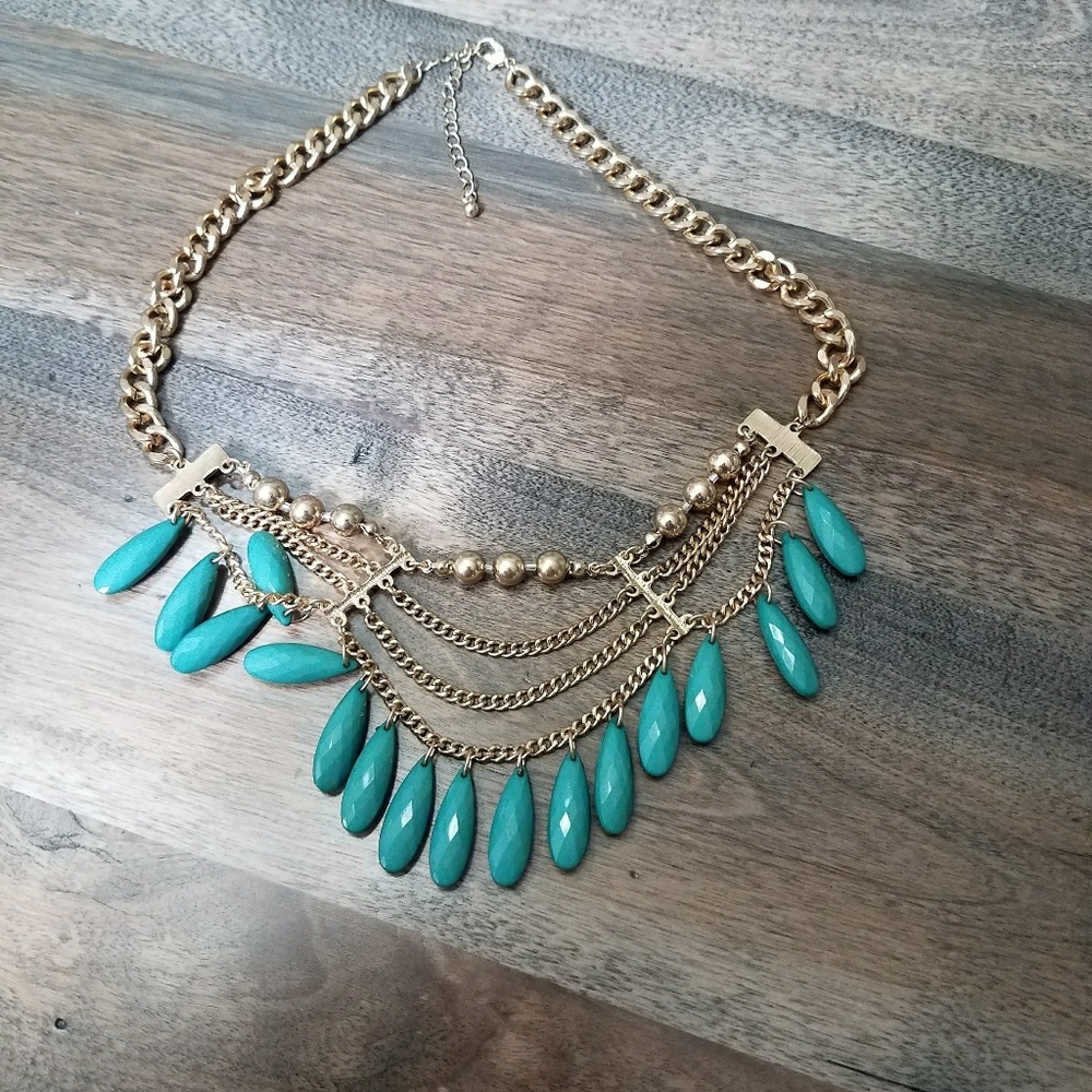 Statement necklace - turquoise